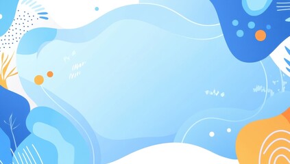 Fototapeta premium Blue background with simple lines and curves, simple flat style, presentation of light blue gradient background with simple waves, simple line art, corporate background Generative AI