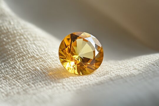 Radiant Yellow Topaz Gemstone with Sunlit Hues and Subtle Beige Tones