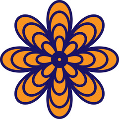 Abstract colorful vector flower on a white background