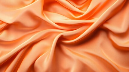Obraz premium Peach silk fabric texture, draped folds, close-up