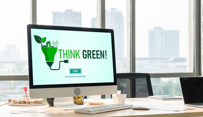 Fototapeta premium Green business transformation for modish corporate business to thank green marketing strategy