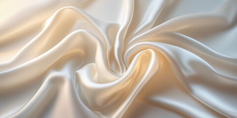Obraz premium Soft White Silk Fabric: Flowing Texture Background