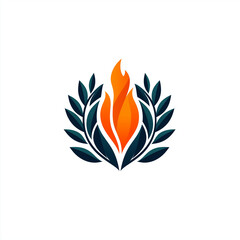 Symbolisches Logo mit Blatt- und Flammenelementen in modernen Farben.

