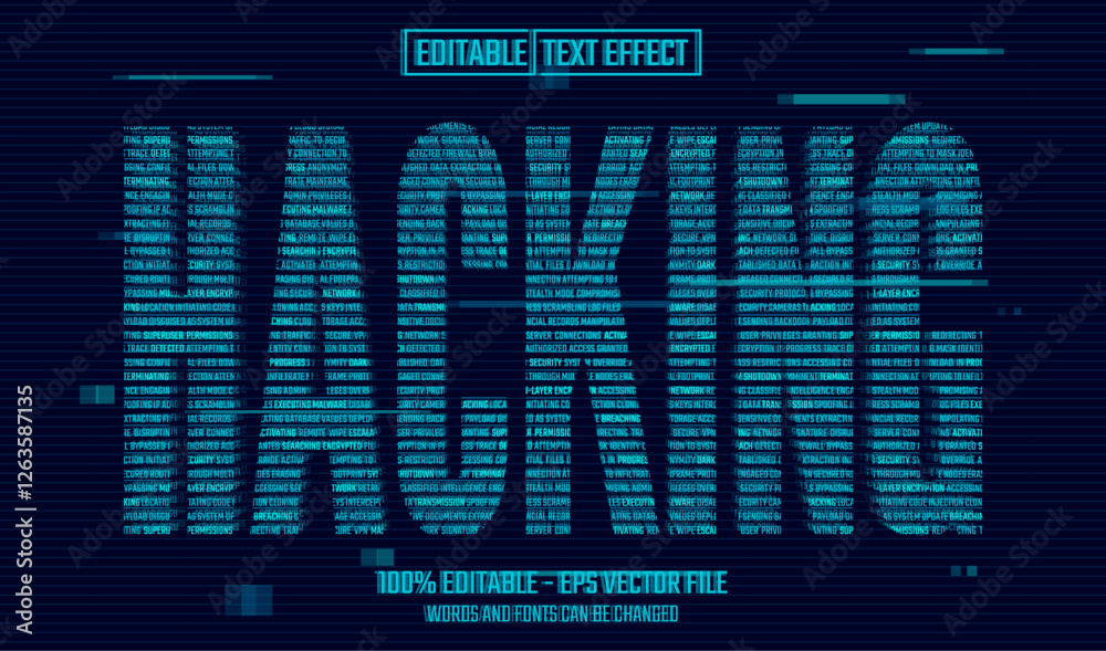 Fototapete hacking editable text effect