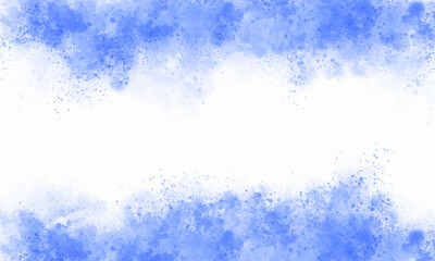 Blue Watercolor Abstract Background with Splatter Effect