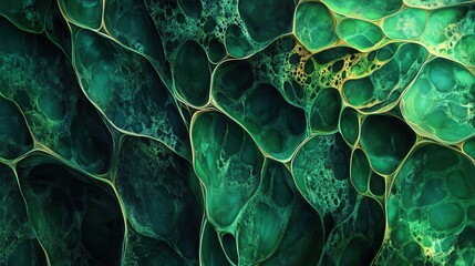 Abstract Green Leaf Texture with Intricate Patterns