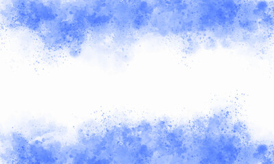Blue Watercolor Abstract Background with Splatter Effect