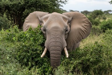 Majestic African Elephant Family in the Maasai Mara: A Heartwarming Safari Scene in Kenya's National Reserve