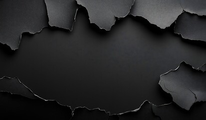 Elegant Abstract Composition with Black Torn Paper Edges and Ample Copy Space for Custom Designs.Generative AI