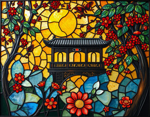 Oriental pattern. Oil painting. Pattern for printing on wall decorations, covers, leaflets, business cards