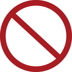 Red prohibition symbol indicating restriction or warning