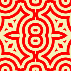 Arrowheads, lozenges, circles ornament. Seamless pattern. Mosaic backdrop. Tiles wallpaper. Ethnic motif. Geometric linear background. Digital paper. Geometrical textile print. Embroidery image.