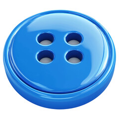 Fototapeta premium Isolated Glossy Royal Blue Plastic Button with Four Holes on Transparent Backdrop