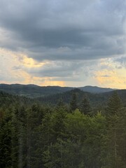 sunset in the mountains