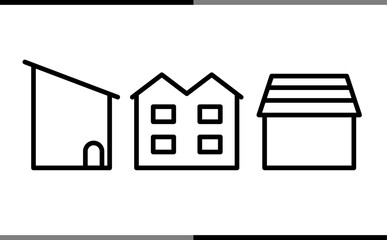 いろんなタイプの家のアイコン