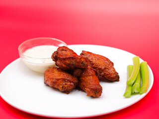 Chicken WIngs with ranch and celery