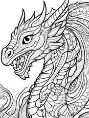 Dragon Mandala Coloring Page
