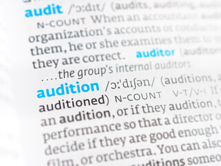 Dictionary definition of audition. Learn the meaning of performance-based assessment for casting...
