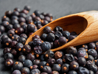Bright juniper berries, create a calm and attractive natural background.