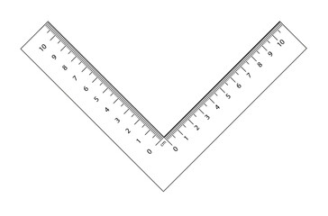 Corner ruler vector. Size indicators set isolated on background. Unit distances. Concept graphic element. Measuring scales.