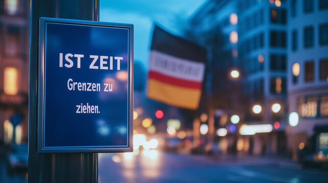 Politisches Plakat mit der Botschaft zur Ver&auml;nderung und Grenzziehung

