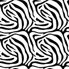 Seamless black and white zebra stripe pattern