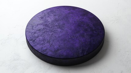 Purple circle pedestal on white surface