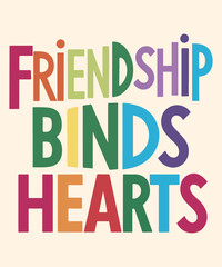 Friendship Day t-shirt design with text quote heart star vector