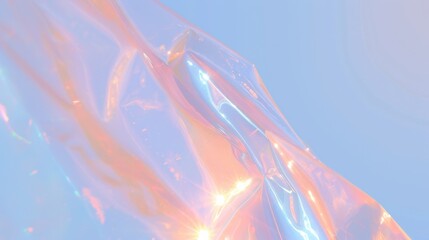 Abstract fluid background with pastel pink, blue, and gold hues, glossy texture, and luminous reflections. Background 