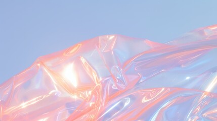 Abstract fluid background with pastel pink, blue, and gold hues, glossy texture, and luminous reflections. Walpaper
