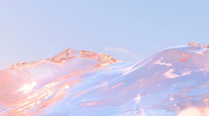 Abstract fluid background with pastel pink, blue, and gold hues, glossy texture, and luminous reflections. Background 