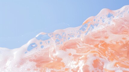 Abstract fluid background with pastel pink, blue, and gold hues, glossy texture, and luminous reflections. Background 
