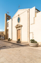 Fototapeta premium The Sanctuary of Santa Maria di Portosalvo is located in the center of Pozzallo, province of Ragusa, Sicily