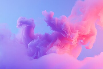 Fototapeta premium Fluid ink swirls in vibrant neon pinks and blues create mesmerizing patterns and textures