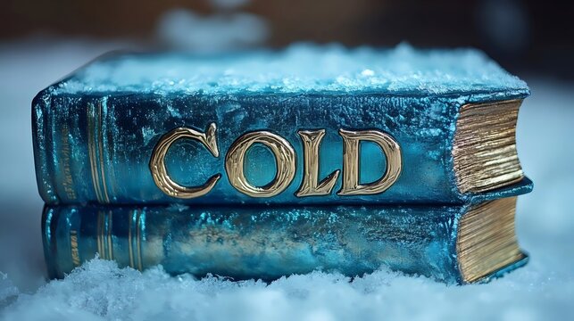 Two blue books with the word cold written on them