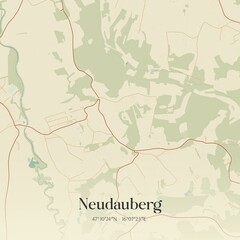 Obraz premium Vintage map of Neudauberg, Austria.