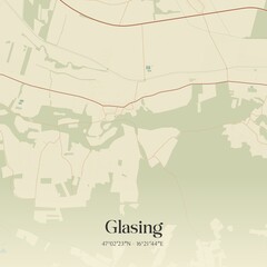 Vintage map of Glasing, Austria.