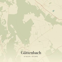 Obraz premium Vintage map of Güttenbach, Austria.