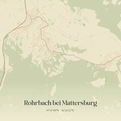 Fototapeta premium Vintage map of Rohrbach bei Mattersburg, Austria.