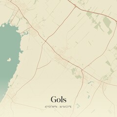 Fototapeta premium Vintage map of Gols, Austria.