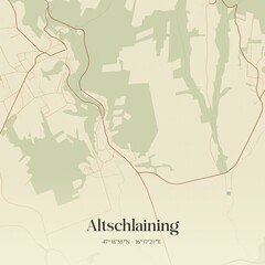 Vintage map of Altschlaining, Austria.