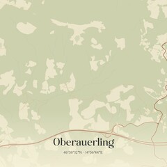 Vintage map of Oberauerling, Austria.