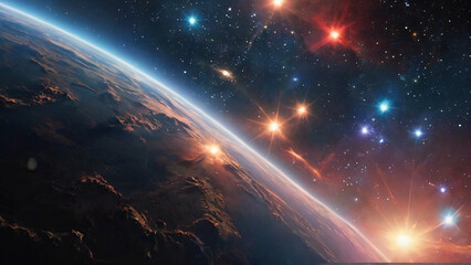 Space background with many stars