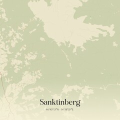 Vintage map of Sanktinberg, Austria.