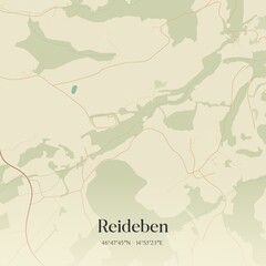 Vintage map of Reideben, Austria.