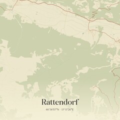 Obraz premium Vintage map of Rattendorf, Austria.