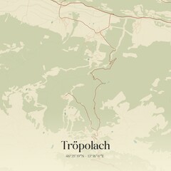 Obraz premium Vintage map of Tröpolach, Austria.