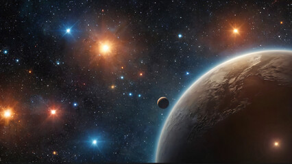 Space background with many stars