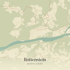 Vintage map of Rottenstein, Austria.