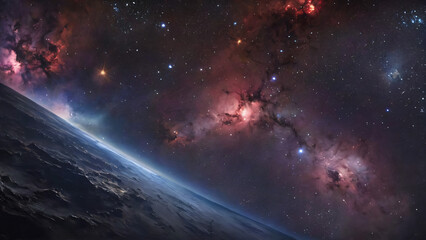 Obraz premium Space background with many stars